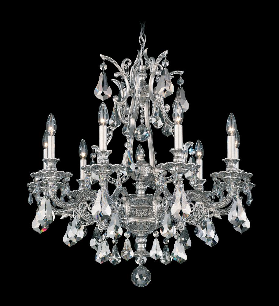 Sophia 9 Light 120V Chandelier in Florentine Bronze with Clear Heritage Handcut Crystal