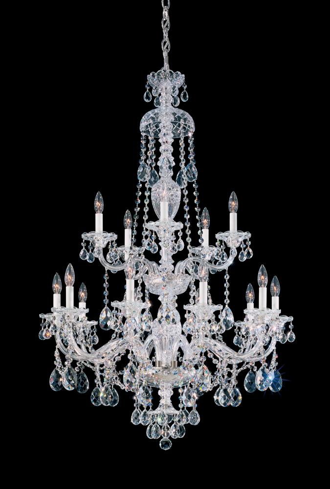 Sterling 15 Light 120V Chandelier in Aurelia with Heritage Handcut Crystal