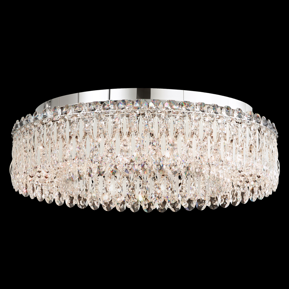 Sarella 12 Light 120V Flush Mount in White with Clear Radiance Crystal