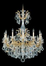 Schonbek 1870 5011-48S - La Scala 12 Light 120V Chandelier in Antique Silver with Clear Crystals from Swarovski