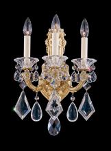 Schonbek 1870 5071-23S - La Scala 3 Light 120V Wall Sconce in Etruscan Gold with Clear Crystals from Swarovski