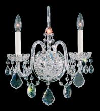 Schonbek 1870 6807-211R - Olde World 2 Light 120V Wall Sconce in Aurelia with Clear Radiance Crystal