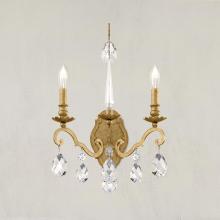 Schonbek 1870 RN3861N-48H - Renaissance Nouveau 2 Light 120V Wall Sconce in Antique Silver with Clear Heritage Handcut Crystal