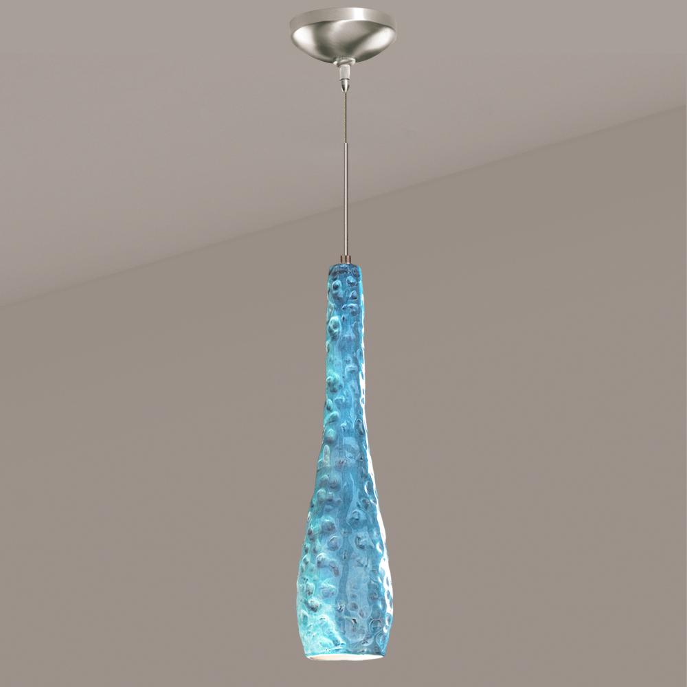 Flintstone Low Voltage Mini Pendant Teal Crackle (12V Dimmable MR16 LED (Bulb included))