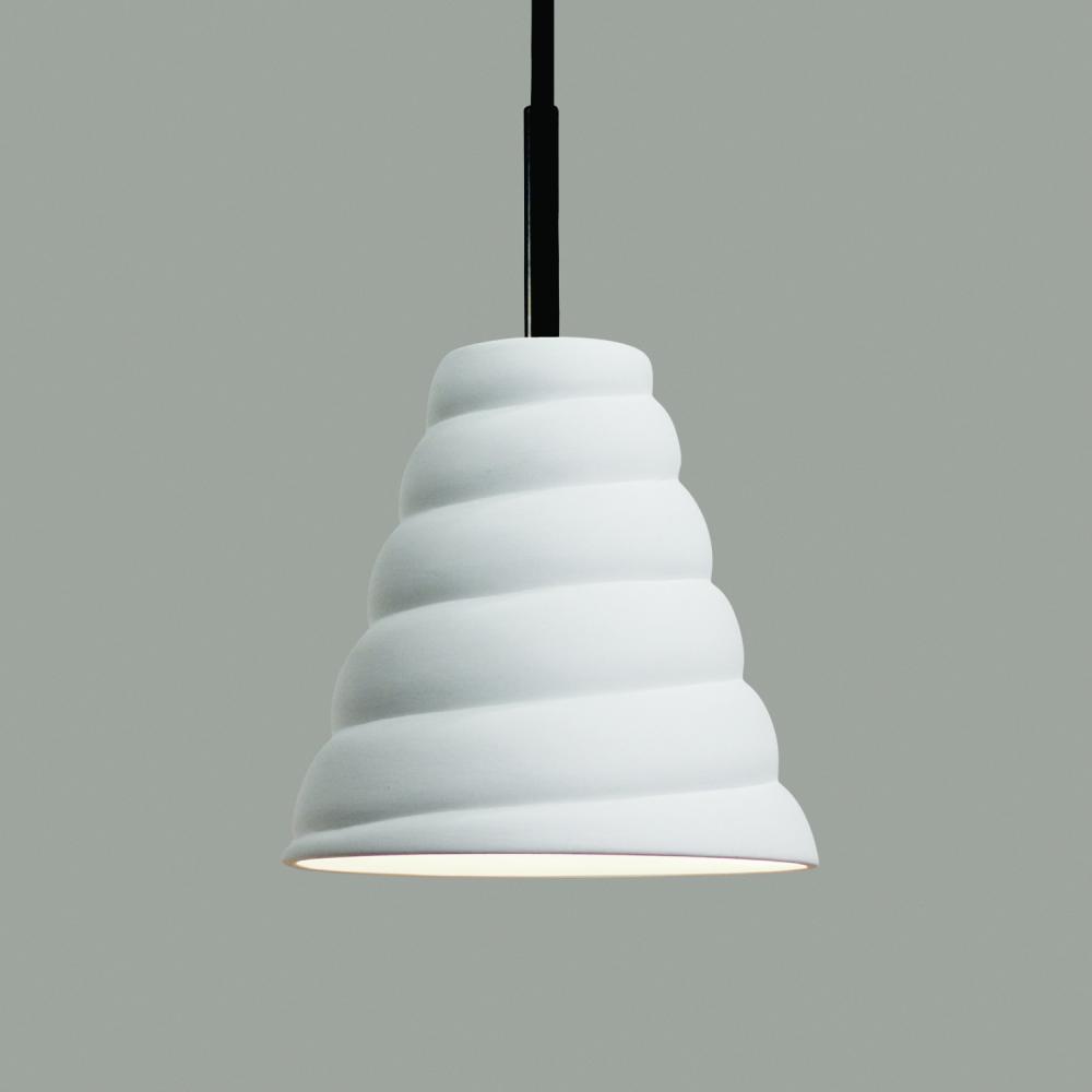 Vortex Mini Pendant: Ivory Black Marble (Black Cord & Canopy)