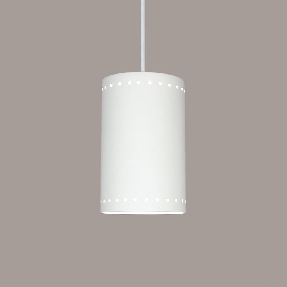 Delos Pendant: Poppy Orange (White Cord & Canopy)