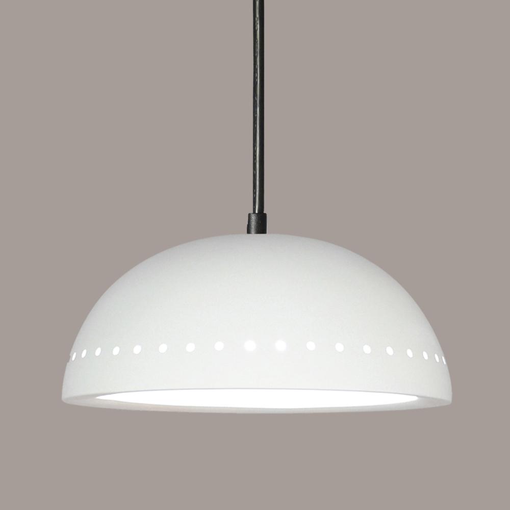 Gran Cyprus Pendant: Heat Treated Steel (Black Cord & Canopy)