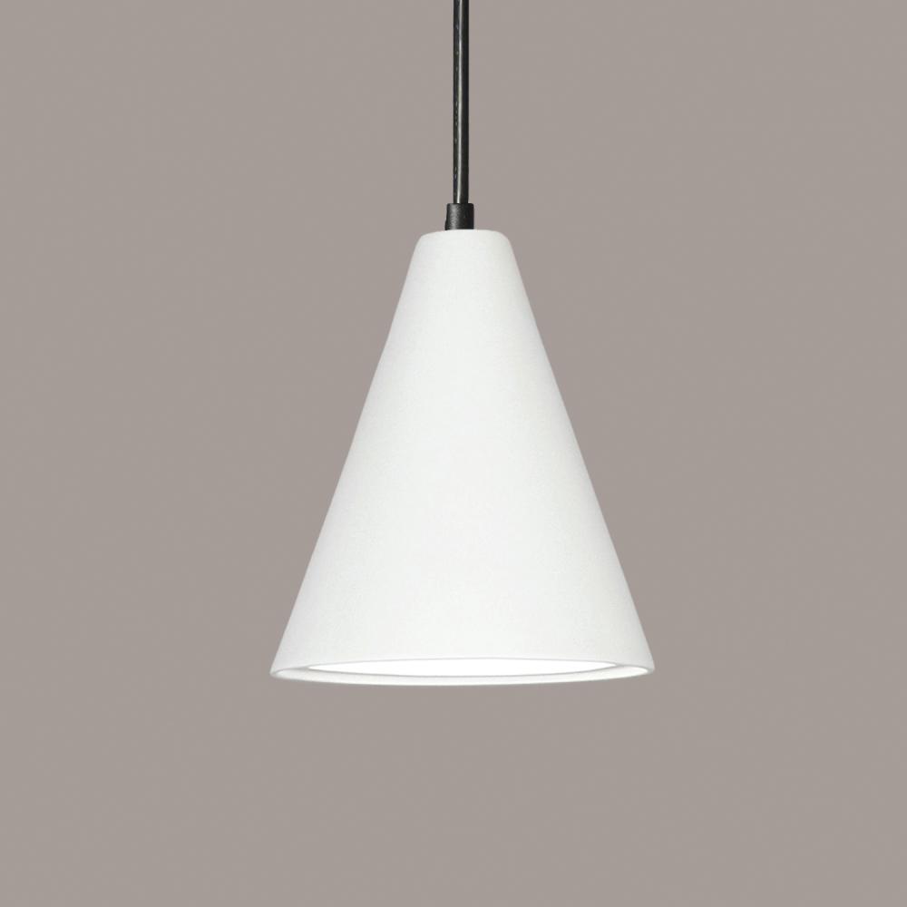 Gotlandia Pendant: Satin White (Black Cord & Canopy)