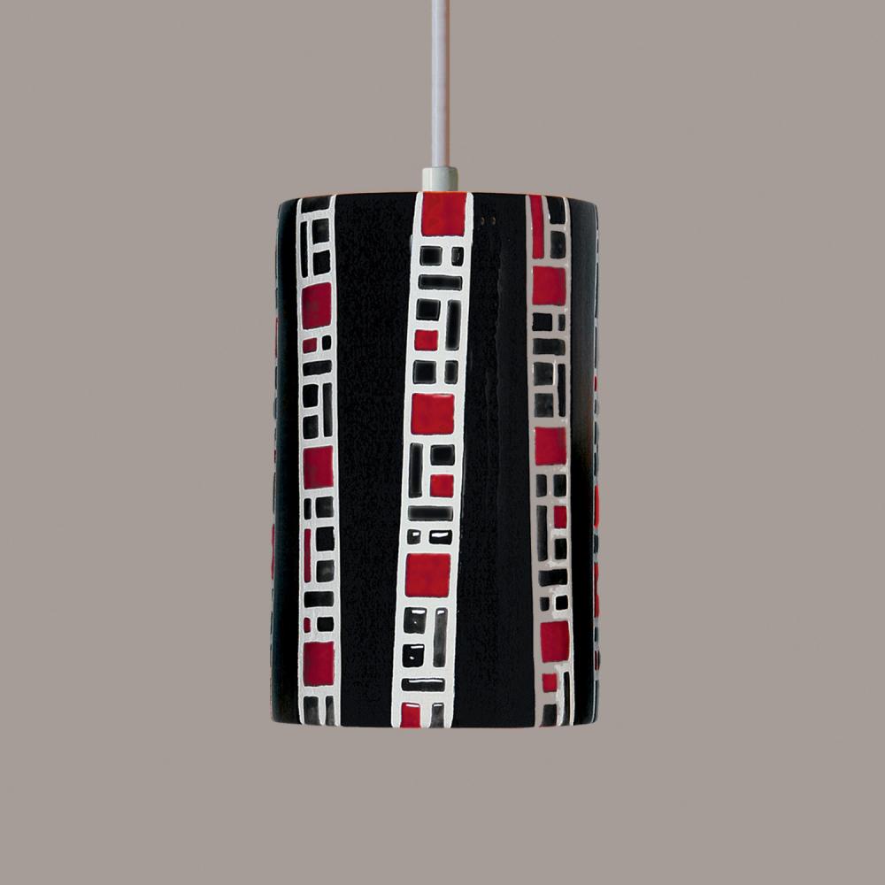 Ladders Pendant Black (White Cord & Canopy)