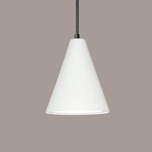 A-19 P802-A31-BCC-1LEDE26 - Gotlandia Pendant: Satin White (Black Cord & Canopy)