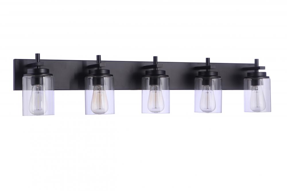 Reeves 5 Light Vanity in Flat Black