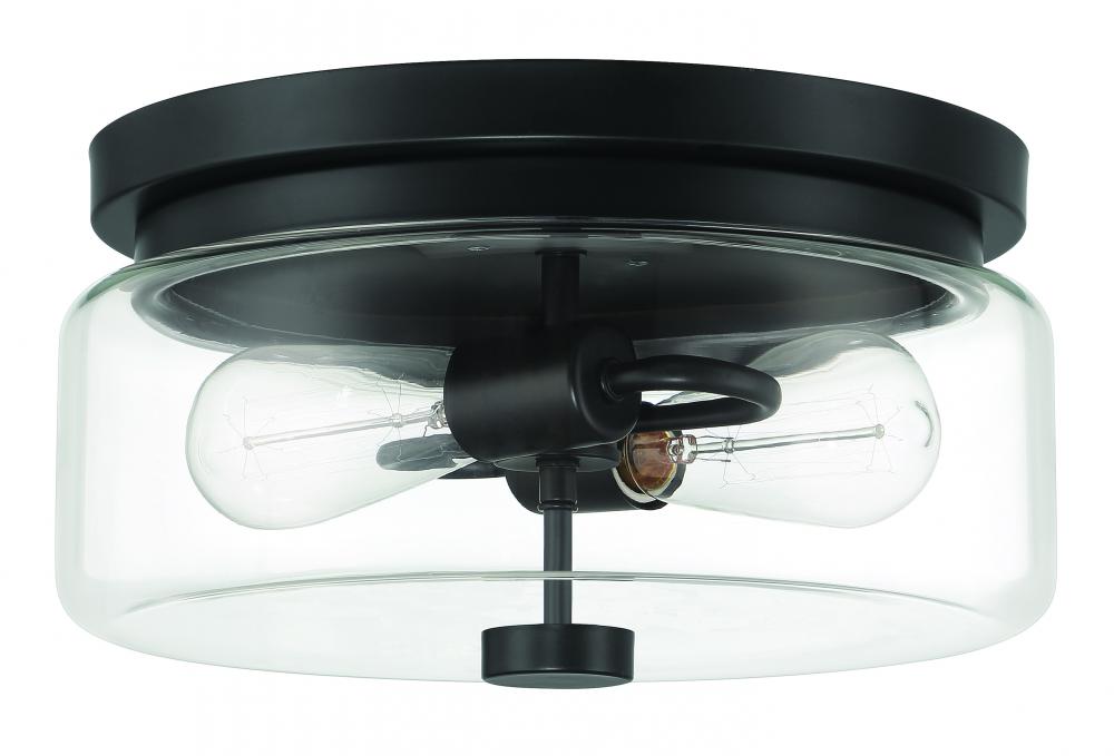 Bennet 2 Light Outdoor Flushmount in Midnight