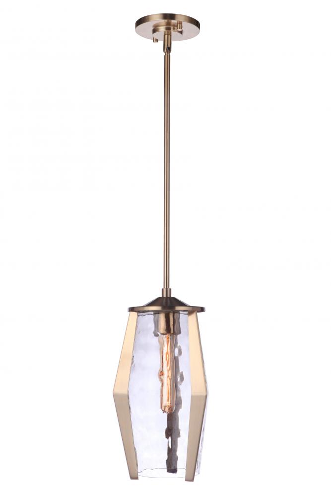 Guiding Star 1 Light Mini Pendant in Satin Brass