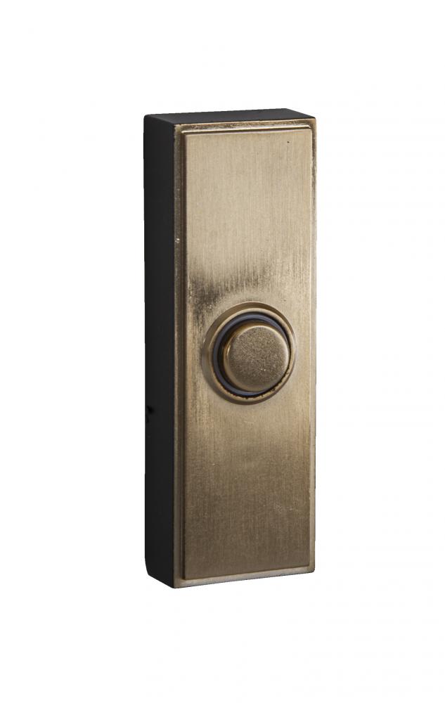 Surface Mount LED Lighted Push Button in Satin Brass