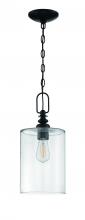 Craftmade 49891-FB-C - Dardyn 1 Light Mini Pendant in Flat Black (Clear Glass)