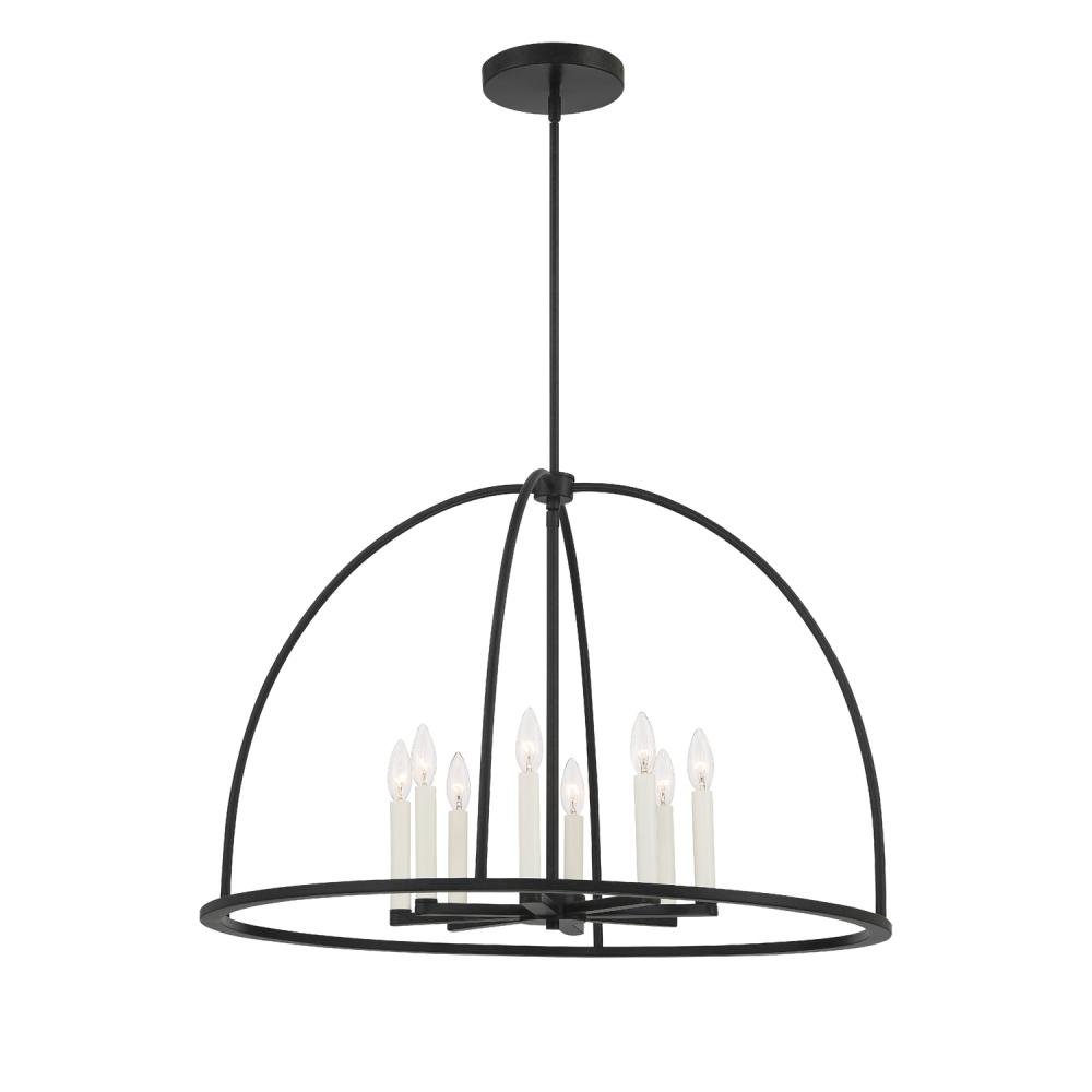 Abbott 8 Light Black Lantern Chandelier