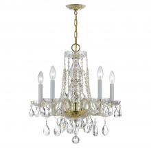 Crystorama 1061-PB-CL-S - Traditional Crystal 5 Light Swarovski Strass Crystal Polished Brass Chandelier