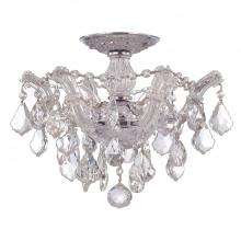 Crystorama 4430-CH-CL-MWP - Maria Theresa 3 Light Hand Cut Crystal Polished Chrome Semi Flush Mount