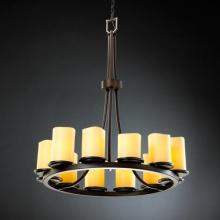 Justice Design Group CNDL-8763-14-CREM-DBRZ - Dakota 12-Light Ring Chandelier (Tall)