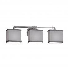 Justice Design Group FAB-8463-55-GRAY-NCKL-LED3-2100 - Bronx 3-Light LED Bath Bar