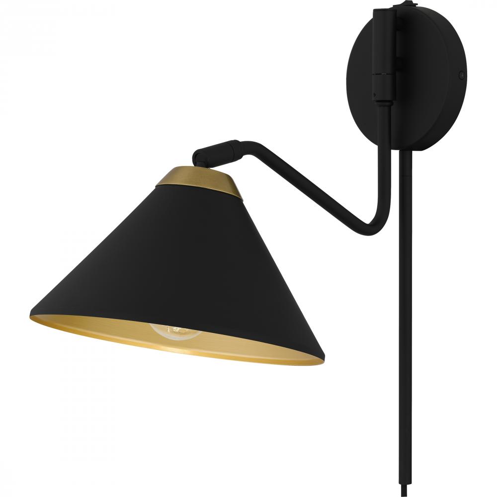 Alscott 1-Light Matte Black Wall Sconce