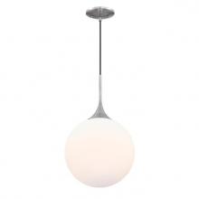 Westinghouse 6119500 - LED Pendant Brushed Nickel Finish Frosted Opal Glass