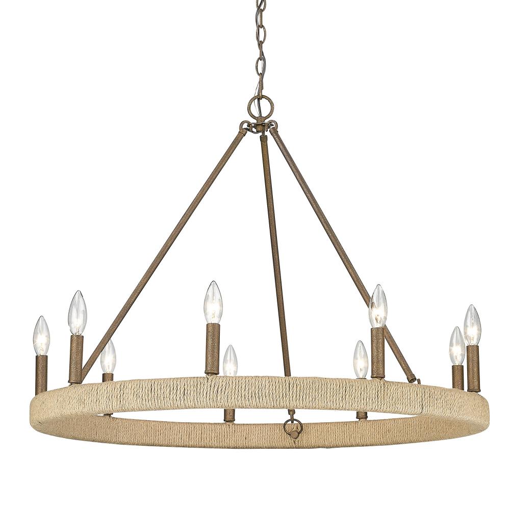 Yates 9 Light Chandelier in Burnished Chestnut