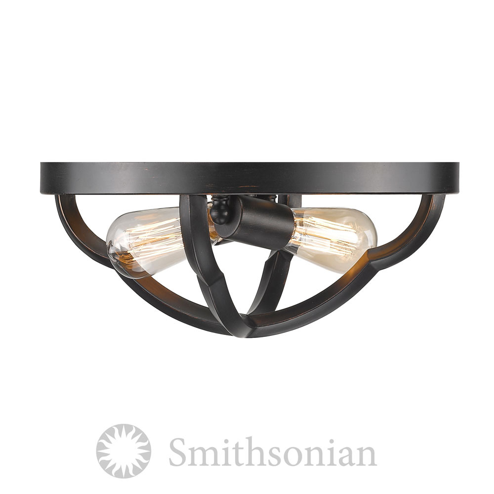 Smithsonian Saxon Flush Mount in Aged Bronze