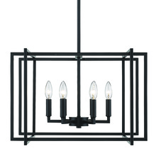 Golden 6070-6 BLK-BLK - Tribeca 6-Light Chandelier in Matte Black with Matte Black Accents