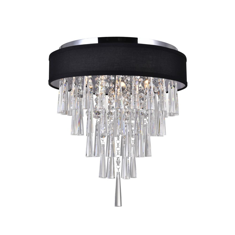 Franca 4 Light Drum Shade Flush Mount With Chrome Finish