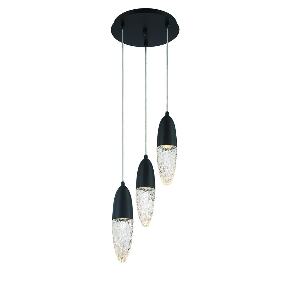 Ecrou 3 Light Chandelier in Black