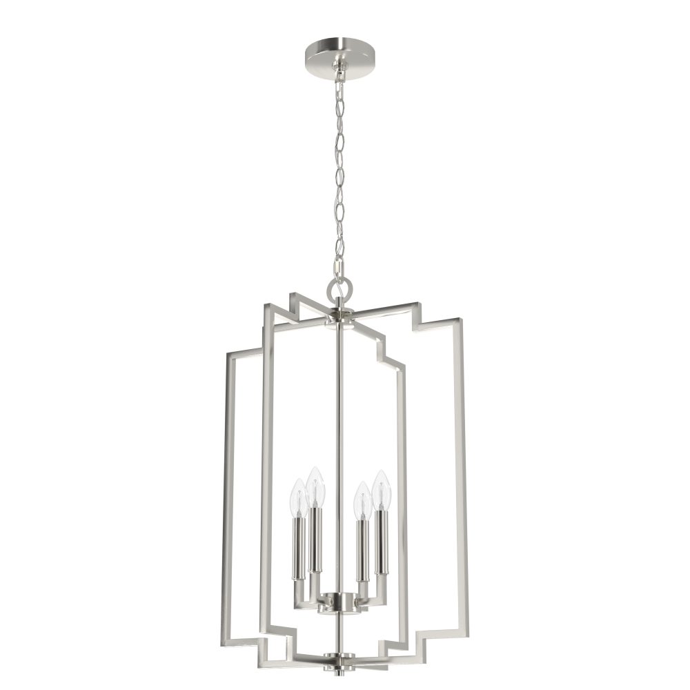 Hunter Zoanne Brushed Nickel 4 Light Large Pendant Ceiling Light Fixture