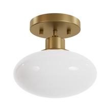 Hunter 13194 - Hunter Getty Luxe Gold with Cased White Glass 1 Light Flush Mount Ceiling Light Fixture