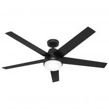 Hunter 52833 - Hunter 60 inch Aerodyne Wi-Fi ENERGY STAR® Matte Black Ceiling Fan with LED Light Kit