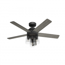 Hunter 52650 - Hunter 52 inch Lochemeade Matte Black Ceiling Fan with LED Light Kit and Handheld Remote