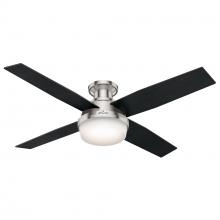 Hunter 59241 - Hunter 52 inch Dempsey Brushed Nickel Low Profile Ceiling Fan with LED LT Kit and Handheld Remote