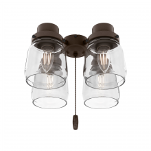 Hunter 99385 - Hunter Original® 4 Light Accessory Fitter and Glass, Chestnut Brown