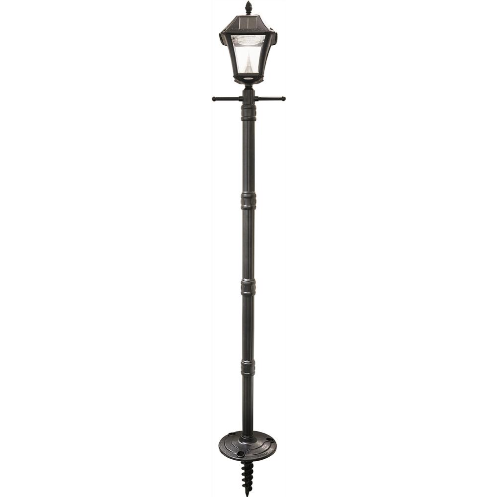 Gama Sonic Baytown II Solar Lamp Post with EZ Anchor - Black Finish