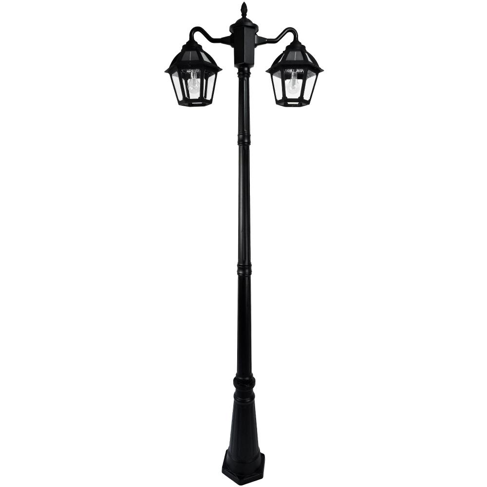 Polaris Double Head Lamp Post- Black