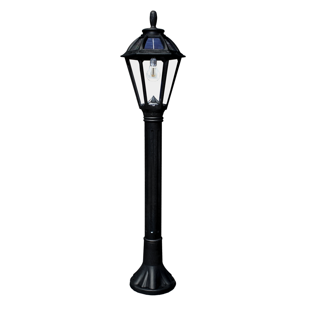 Polaris Bollard Solar Light with GS Solar LED Light Bulb - Black Finish