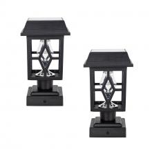 Gama Sonic 84BP250011 - Luna II Solar Post Cap/Pier Mount Light â€“ Black 2 PK