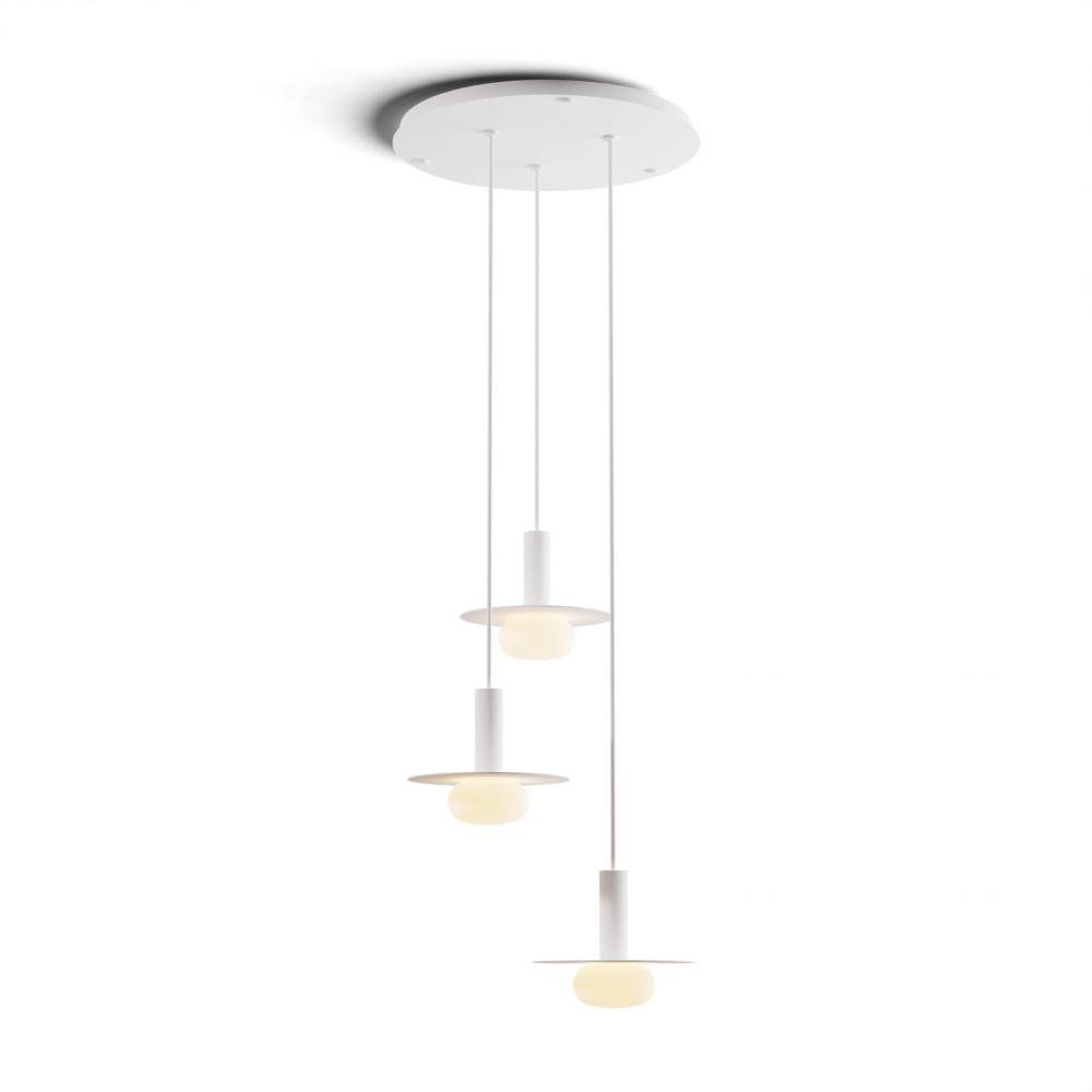 Combi Pendant 6" Circular 3 Combo Matte White with Matte White Canopy