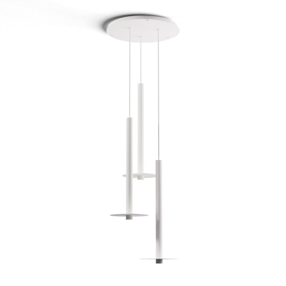 Combi Pendant 24" Circular 3 Combo Matte White with Matte White Canopy