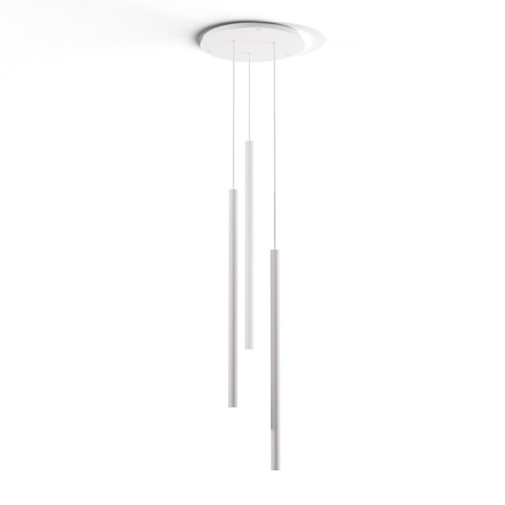 Combi Pendant 36" Circular 3 Combo Matte White with Matte White Canopy, Suspension / Flush Mount