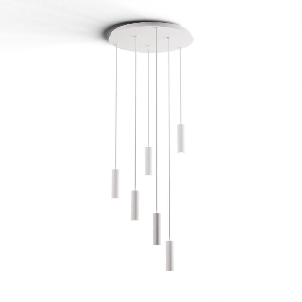 Combi Pendant 6" Circular 6 Combo Matte White with Matte White Canopy