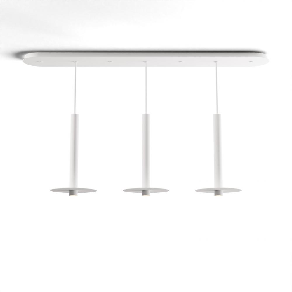 Combi Pendant 16" Linear 3 Combo Matte White with Matte White Canopy