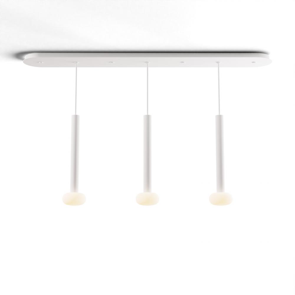 Combi Pendant 16" Linear 3 Combo Matte White with Matte White Canopy