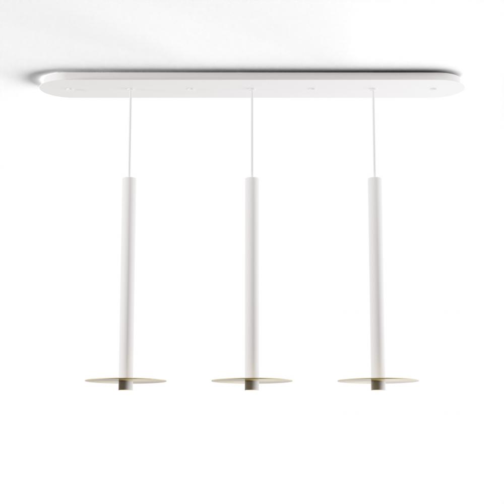 Combi Pendant 24" Linear 3 Combo Matte White with Matte White Canopy