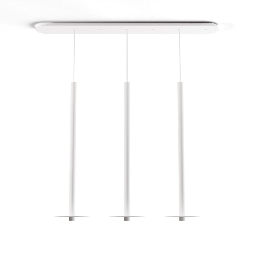 Combi Pendant 36" Linear 3 Combo Matte White with Matte White Canopy