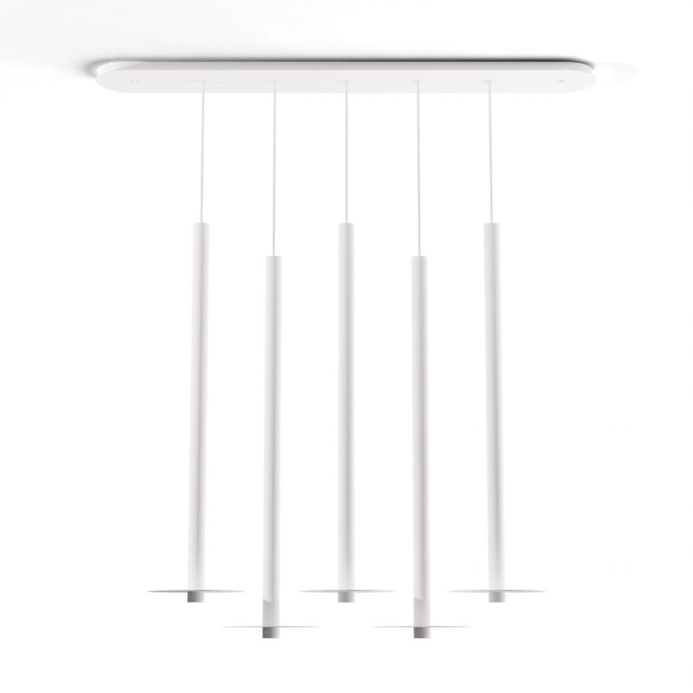 Combi Pendant 36" Linear 5 Combo Matte White with Matte White Canopy